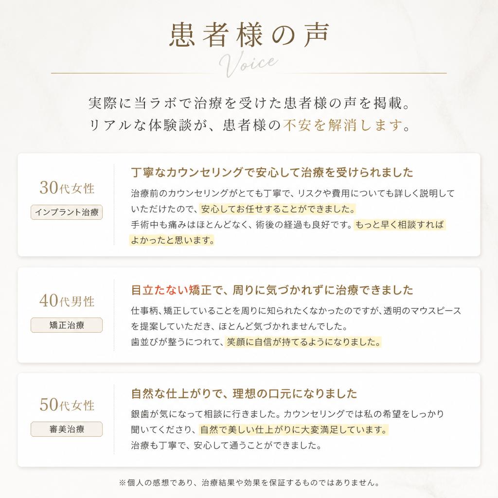 患者様の声