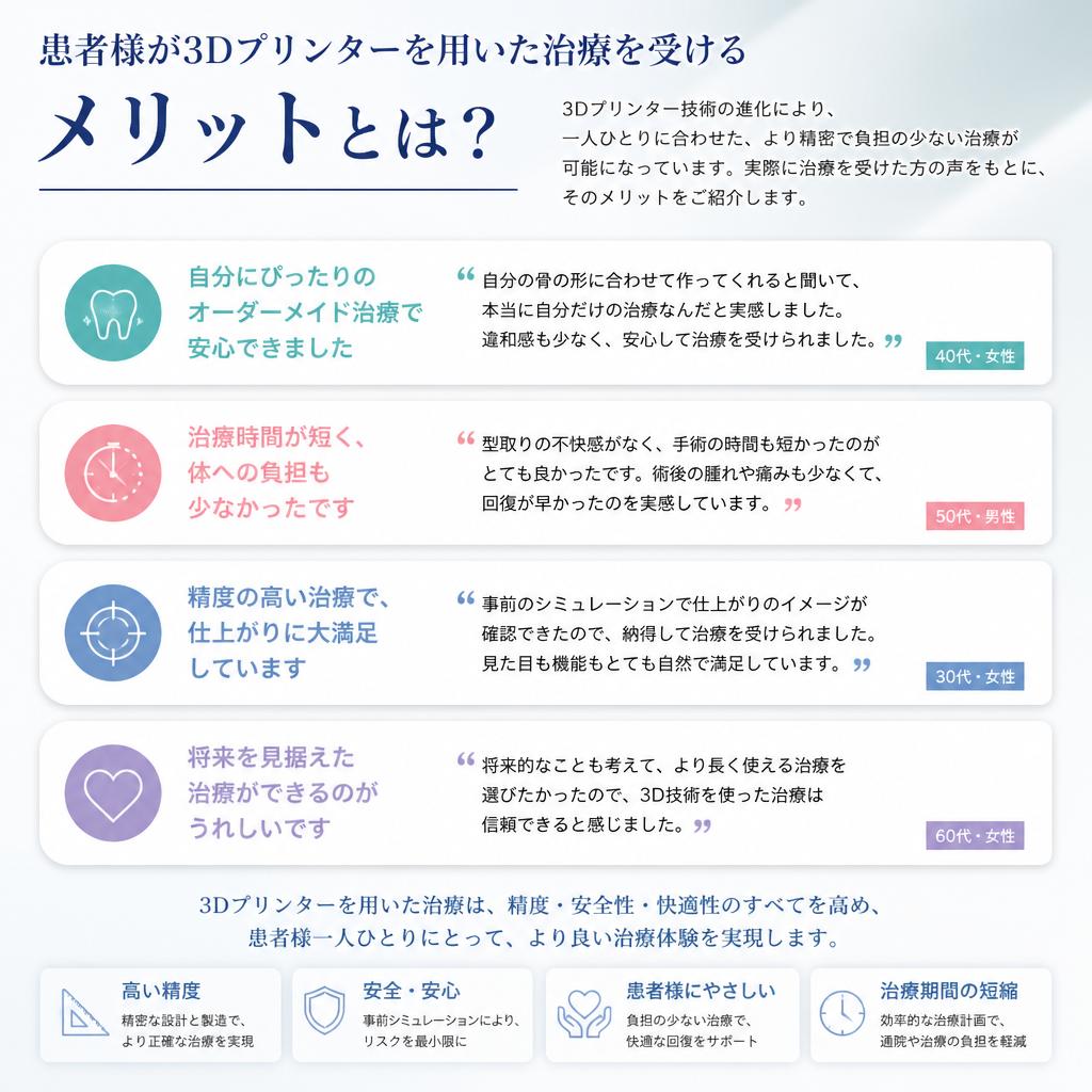 患者様の視点から見る3D印刷技術