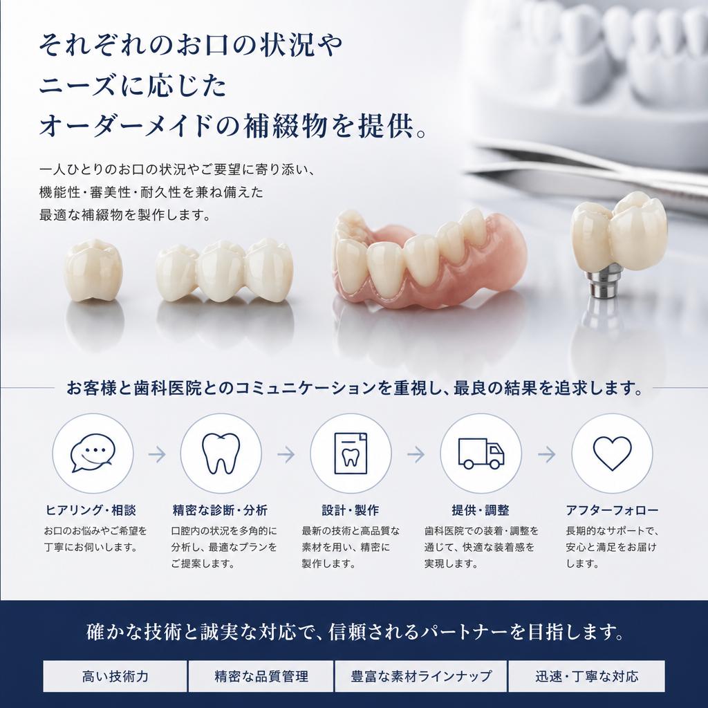 オーダーメイドの技工サービス
