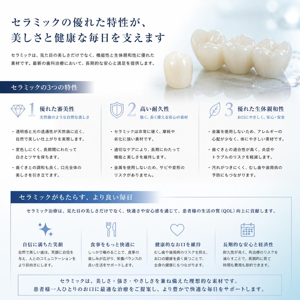 セラミックの美しさと耐久性