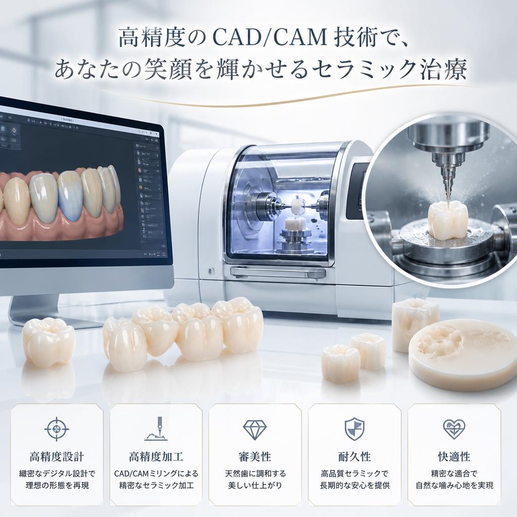 高精度のCAD/CAM技術で、あなたの笑顔を輝かせるセラミック治療
