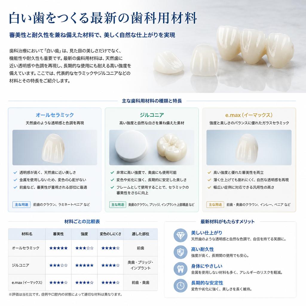 2. 美しい白い歯を実現する歯科用材料
