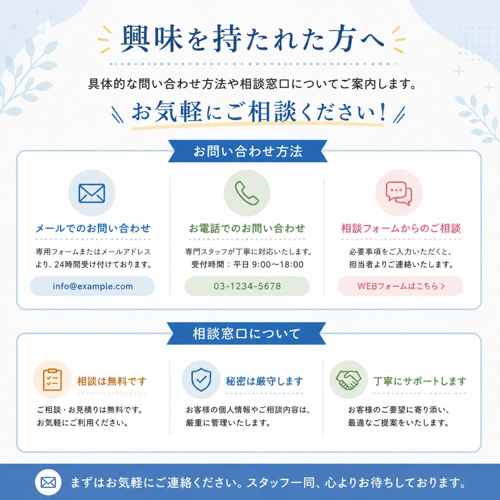 7. お問い合わせ・ご相談はお気軽に